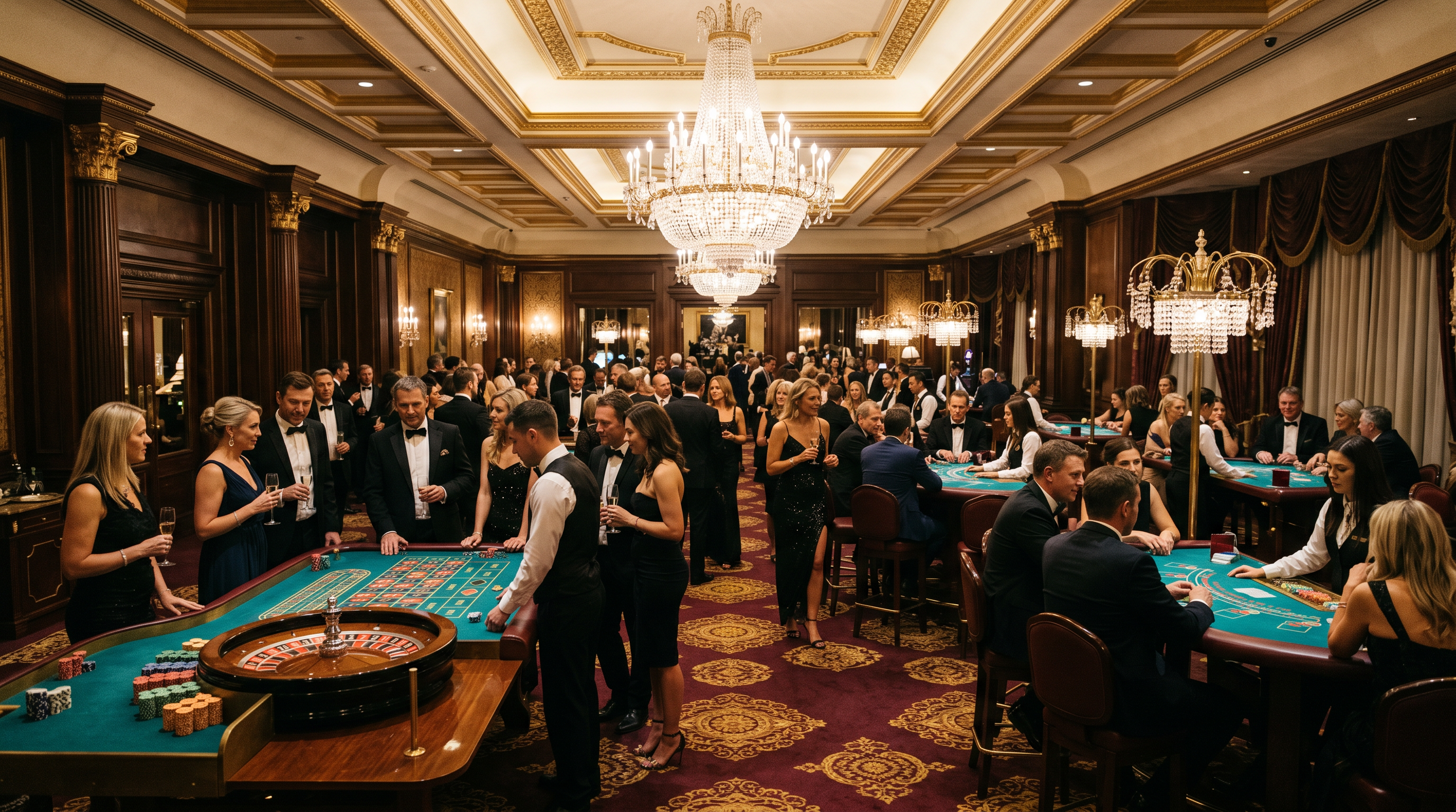 Elegant casino gaming floor inside TopRatedUK hotel