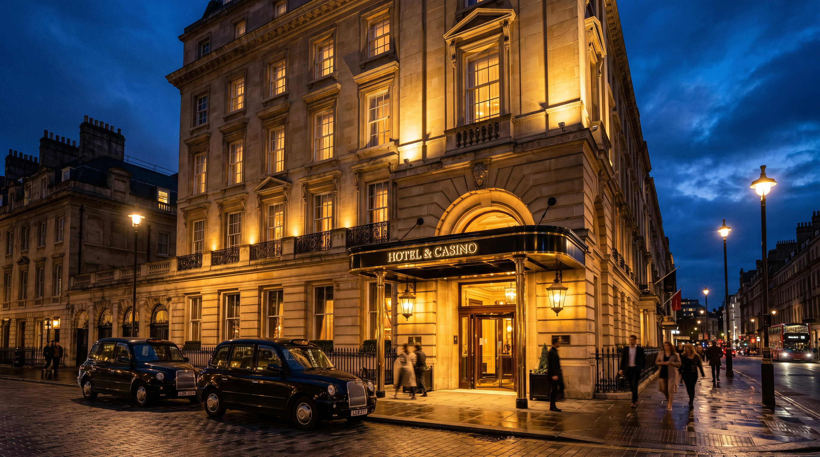 TopRatedUK hotel exterior at night